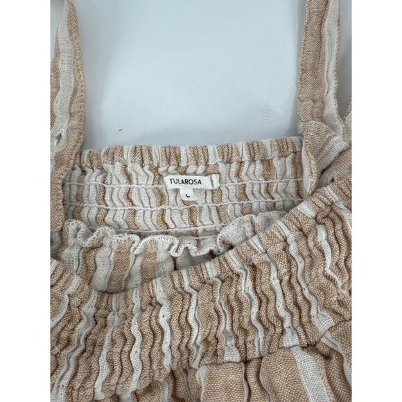 Tularosa Breanne Tiered Tank Convertible Straps Linen Blend Stripe Size Large - Picture 5 of 10